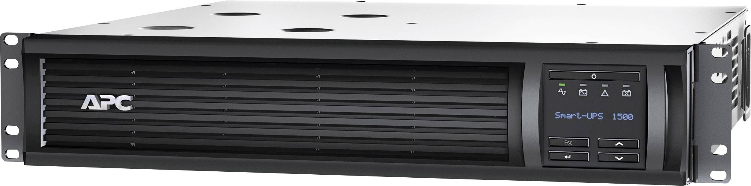 APC Smart-UPS 1500 Rackmount, ein unterbrechungsfreies Stromversorgungssystem für Server und Netzwerkgeräte, in schwarzem Gehäuse.