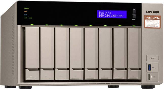 QNAP TVS-873E NAS-Server Gehäuse 8 Bay 2x M.2 Steckplatz TVS-873E-8G