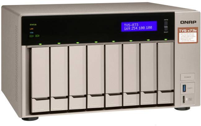 QNAP TVS-873E NAS-Server Gehäuse 8 Bay 2x M.2 Steckplatz TVS-873E-8G