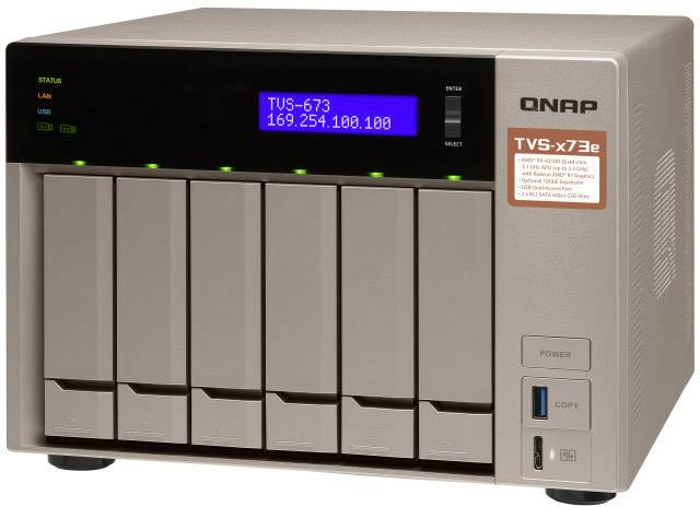 QNAP  NAS-Server Gehäuse  6 Bay 2x M.2 Steckplatz TVS-673E-4G