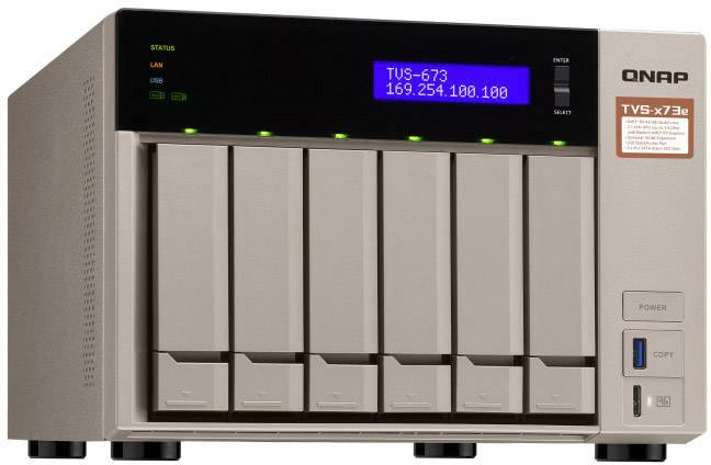 QNAP  NAS-Server Gehäuse  6 Bay 2x M.2 Steckplatz TVS-673E-4G