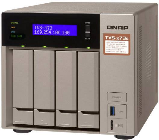 QNAP TVS-473E NAS-Server Gehäuse  4 Bay 2x M.2 Steckplatz TVS-473E-4G
