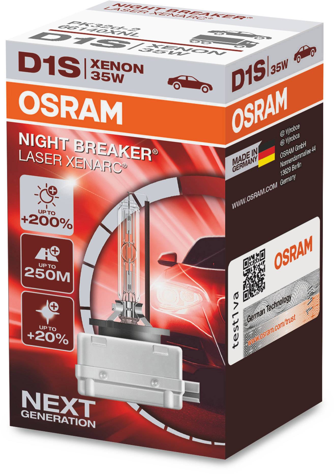 OSRAM 66140XNL Xenon Leuchtmittel Xenarc Night Breaker® Laser D1S 35 W 85 V