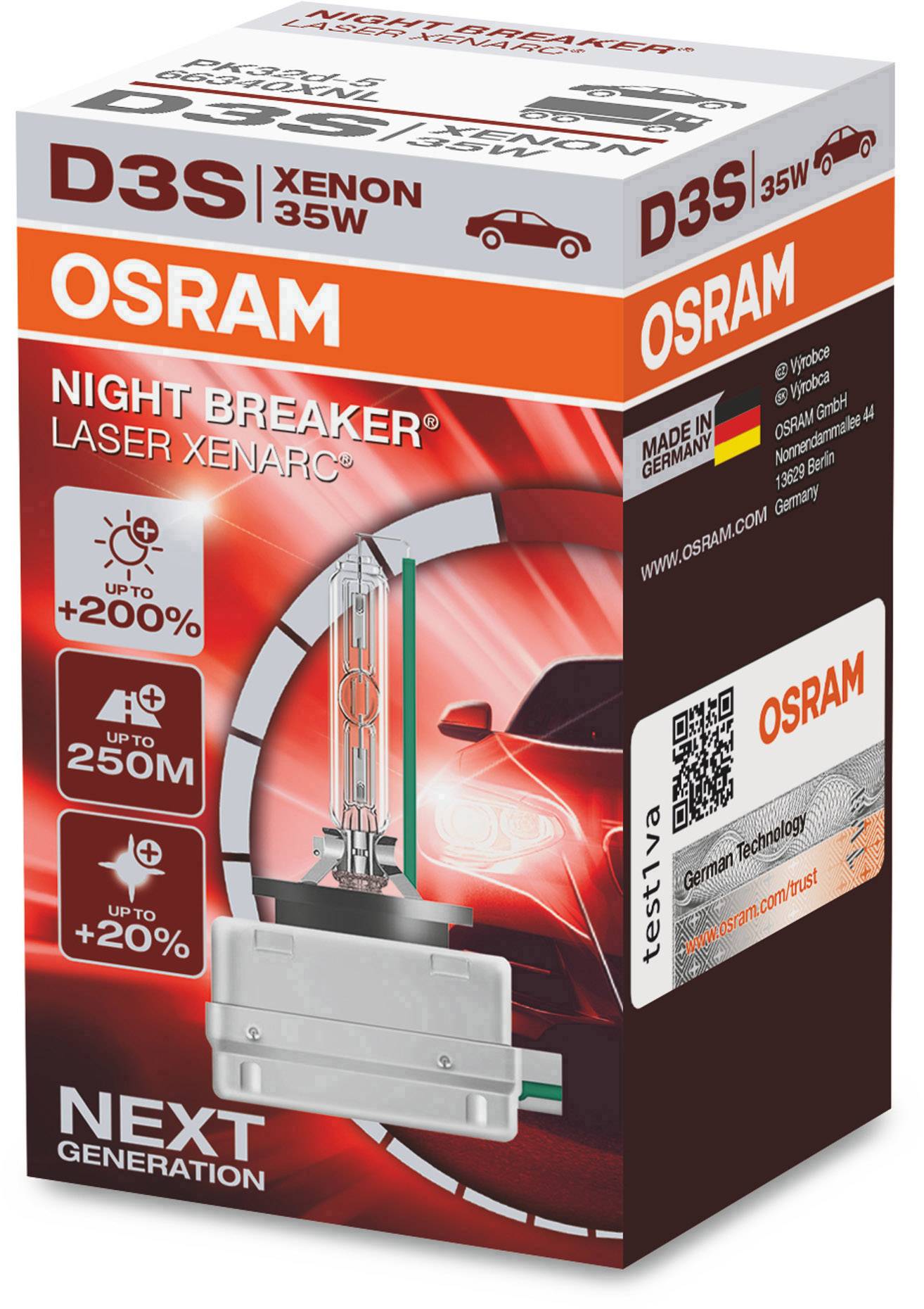 OSRAM 66340XNL Xenon Leuchtmittel Xenarc Night Breaker® Laser D3S 35 W 42 V