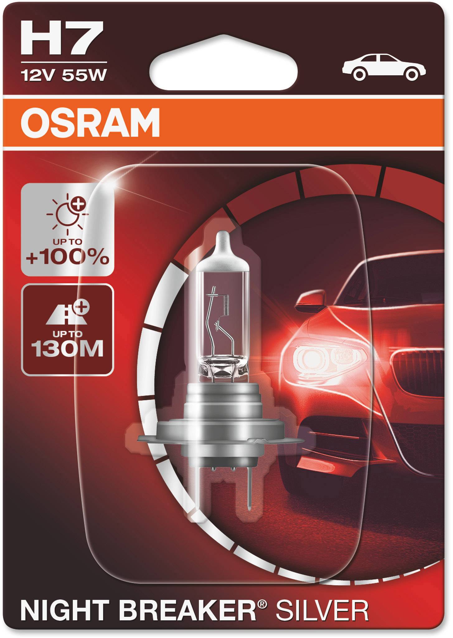 Osram Automotive 64210NBS-01B Halogen Leuchtmittel Night Breaker® Silver H7 55W 12V
