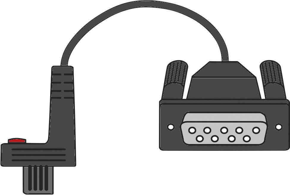 Handbuch-Controller und Stecker mit 9 Pins verbunden durch ein Kabel. Verwendet für alte Videospiele.