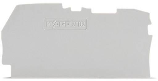 Kunststoffabdeckung für Reihenklemmen, rechteckig, aufgedruckte Bezeichnung 'WAGO 2102'.