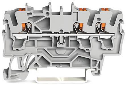 WAGO 2202-1301 Durchgangsklemme 5.20mm Push-In-Klemme Grau 100St.