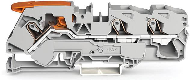 WAGO 2116-1301 Durchgangsklemme 12 mm Push-In-Klemme Grau 20 St.