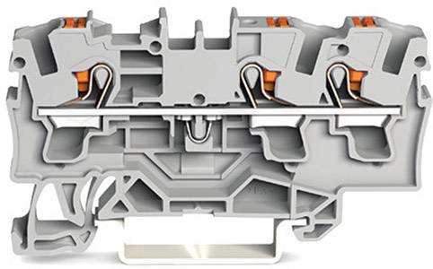 WAGO 2204-1301 Durchgangsklemme 6.20mm Push-In-Klemme Grau 50St.