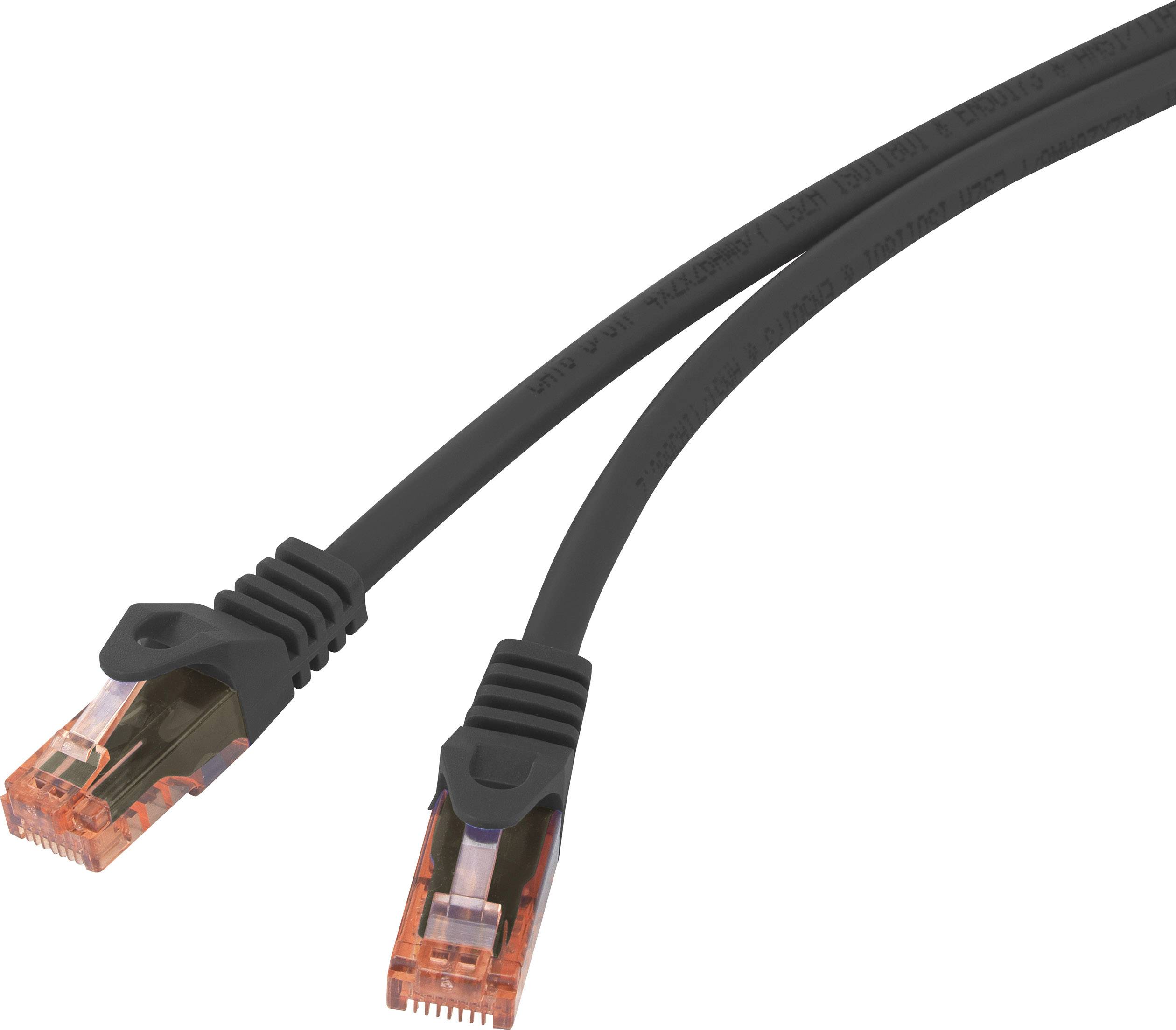 Basetech BT-1719365 RJ45 Netzwerkkabel, Patchkabel CAT 6 U/UTP 3.00m Schwarz mit Rastnasenschutz, Halogenfrei
