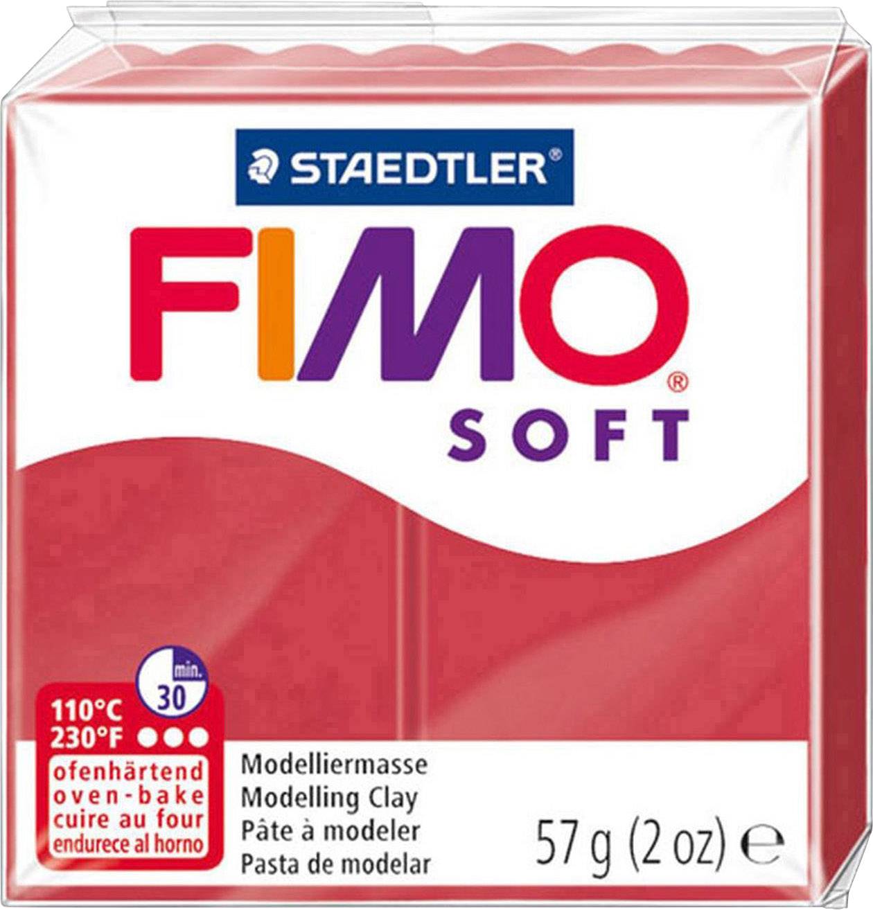 FIMO soft - Modellierton - Rot - 110 °C - 30 min - 56 g - 55 mm
