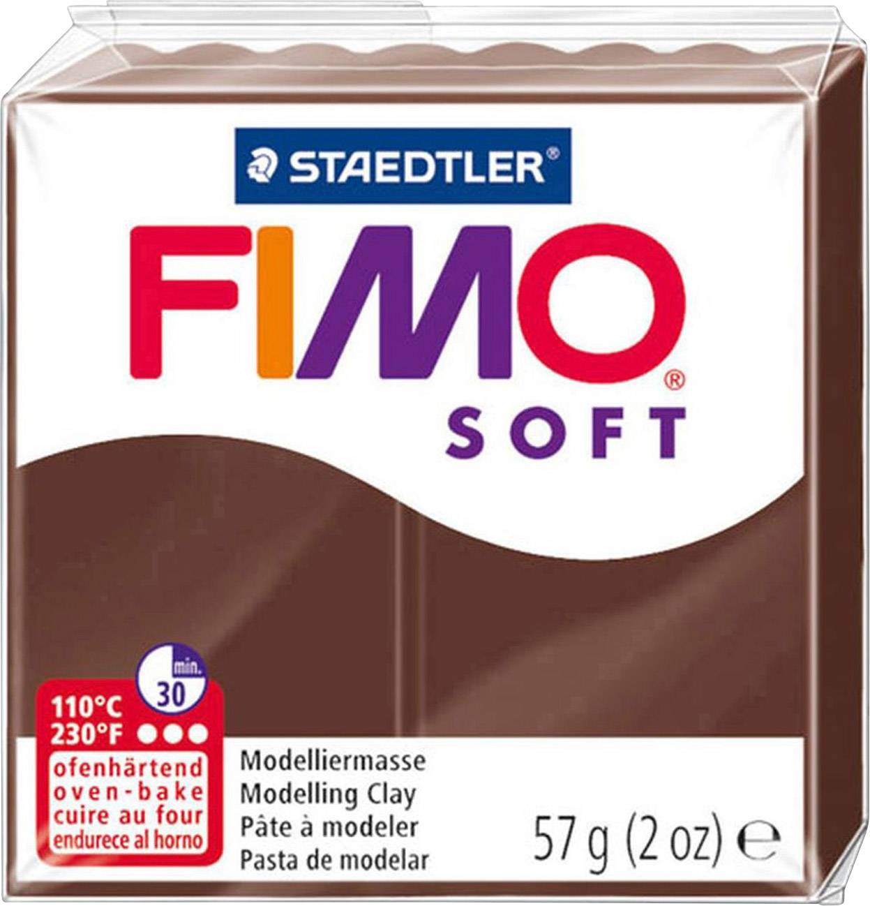 FIMO soft - Modellierton - Schokolade - 110 °C - 30 min - 56 g - 55 mm