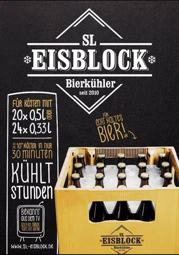 SL Eisblock 20x0,5l Flaschenkühler Kontakt Blau