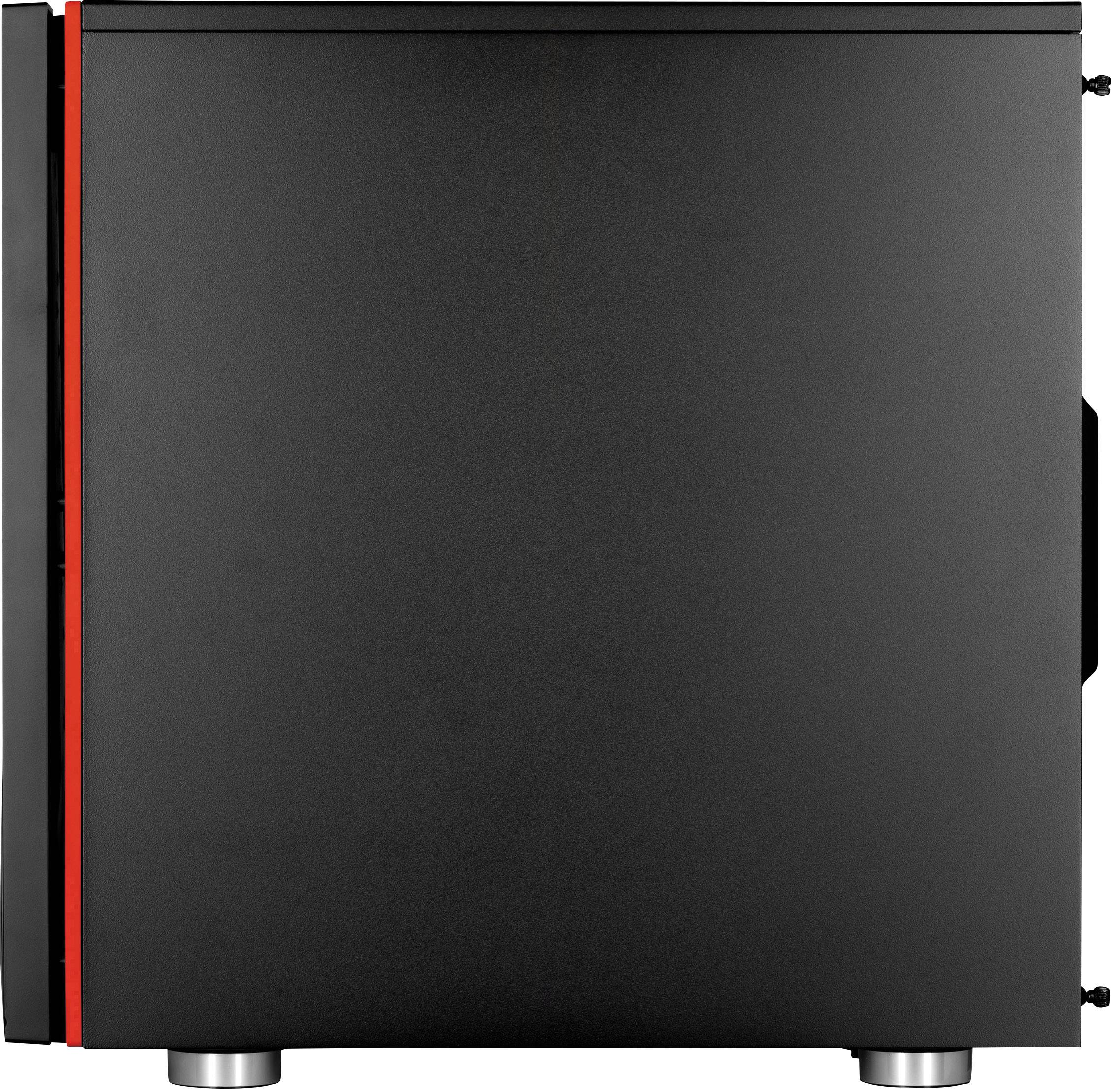 Corsair Spec-06 Tempered Glass Midi-Tower PC-Gehäuse Schwarz, Rot 2 vorinstallierte Lüfter, Integrierte Beleuchtung