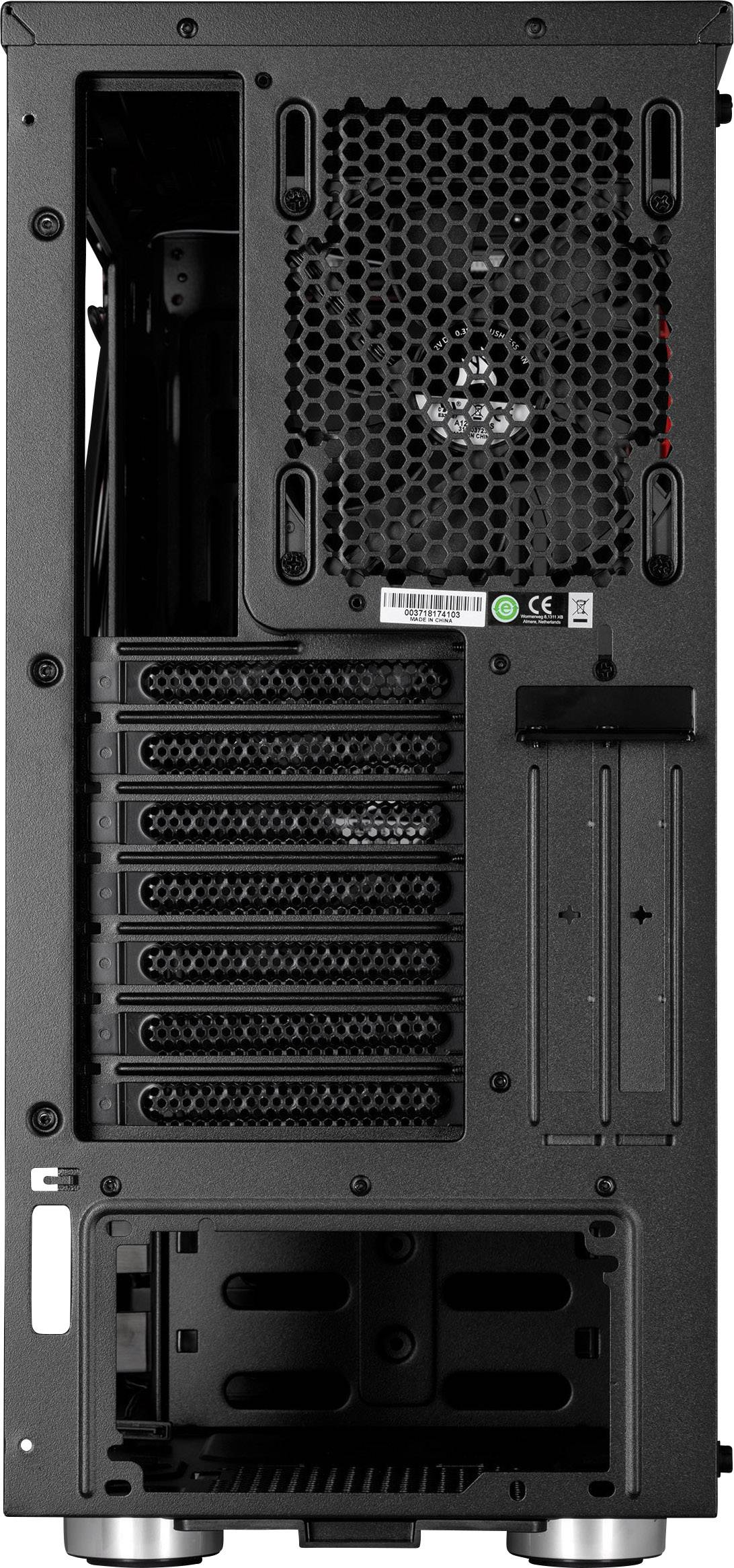 Corsair Spec-06 Tempered Glass Midi-Tower PC-Gehäuse Schwarz, Rot 2 vorinstallierte Lüfter, Integrierte Beleuchtung