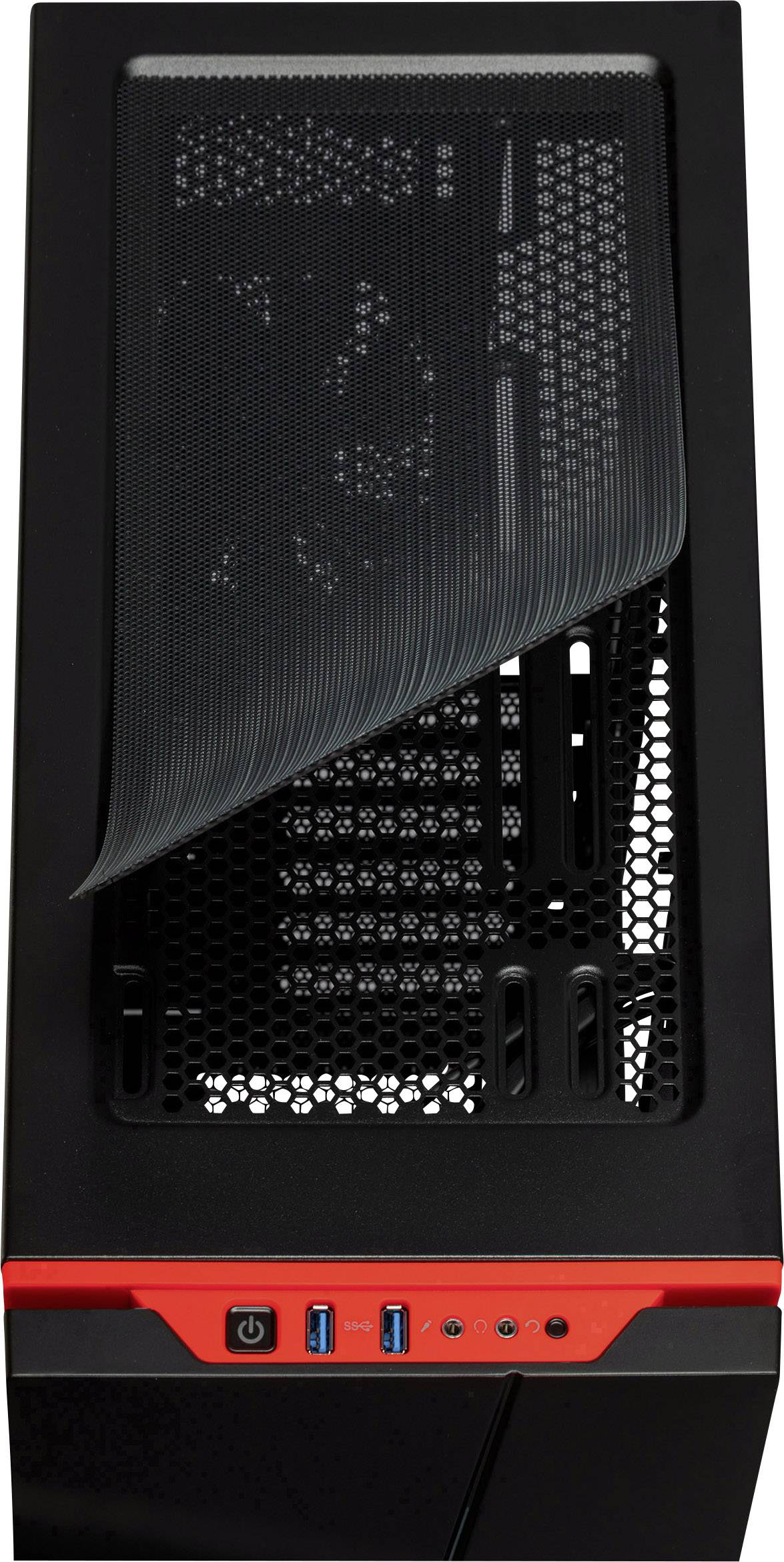 Corsair Spec-06 Tempered Glass Midi-Tower PC-Gehäuse Schwarz, Rot 2 vorinstallierte Lüfter, Integrierte Beleuchtung