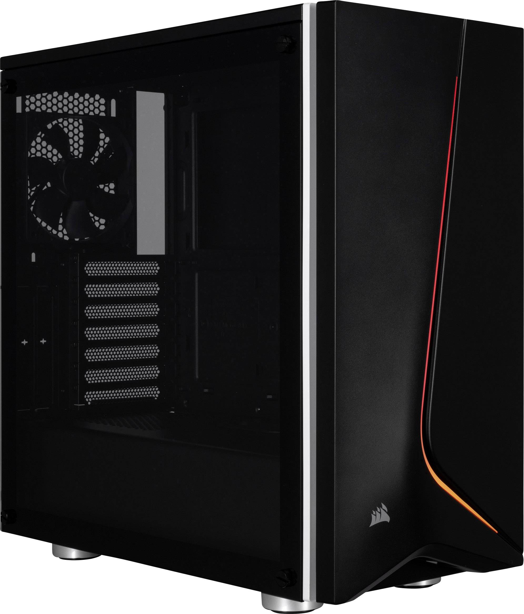 Corsair Spec-06 Tempered Glass RGB Midi-Tower PC-Gehäuse Schwarz, RGB 2 vorinstallierte Lüfter, Integrierte Beleuchtung
