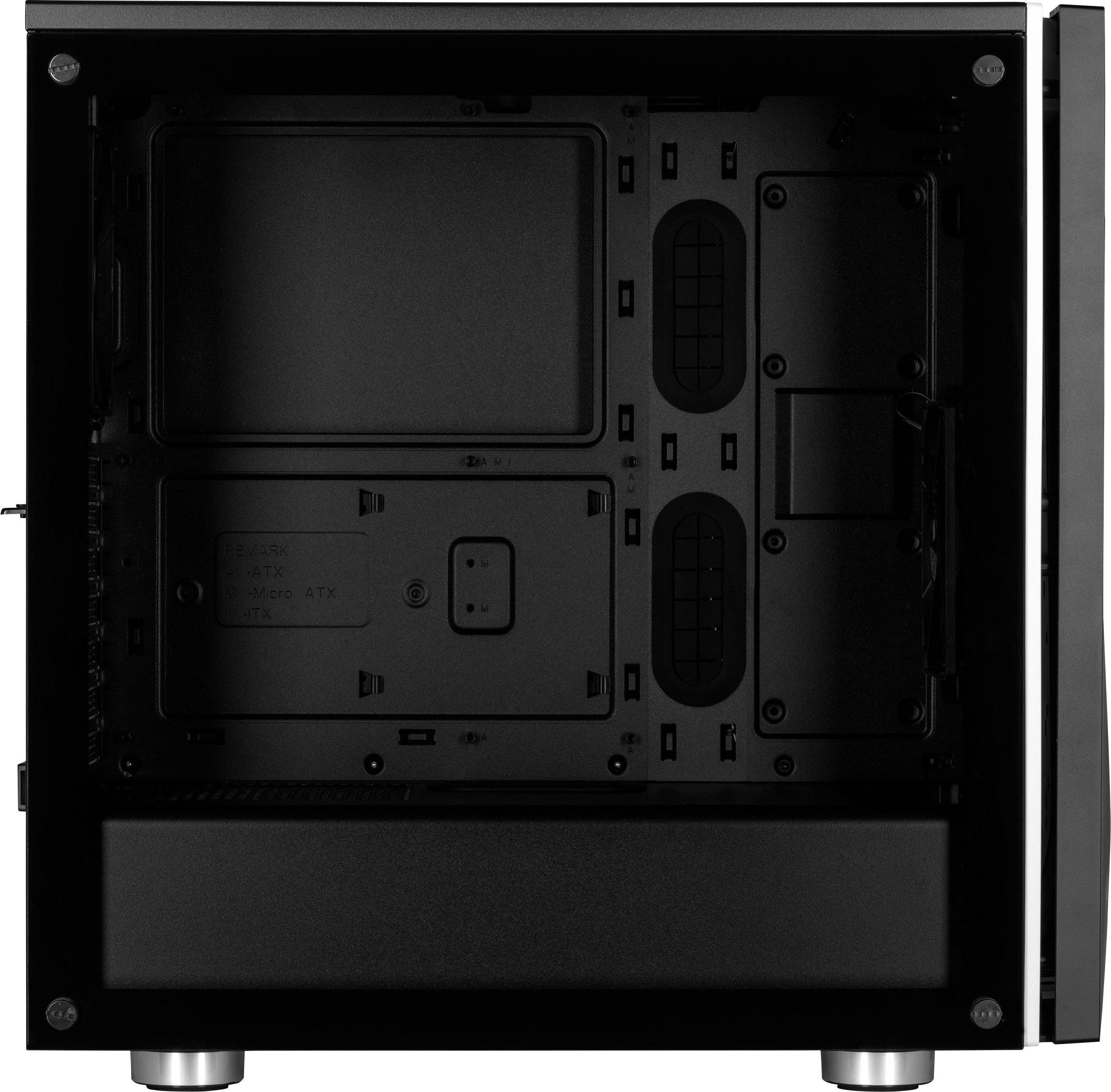 Corsair Spec-06 Tempered Glass RGB Midi-Tower PC-Gehäuse Schwarz, RGB 2 vorinstallierte Lüfter, Integrierte Beleuchtung