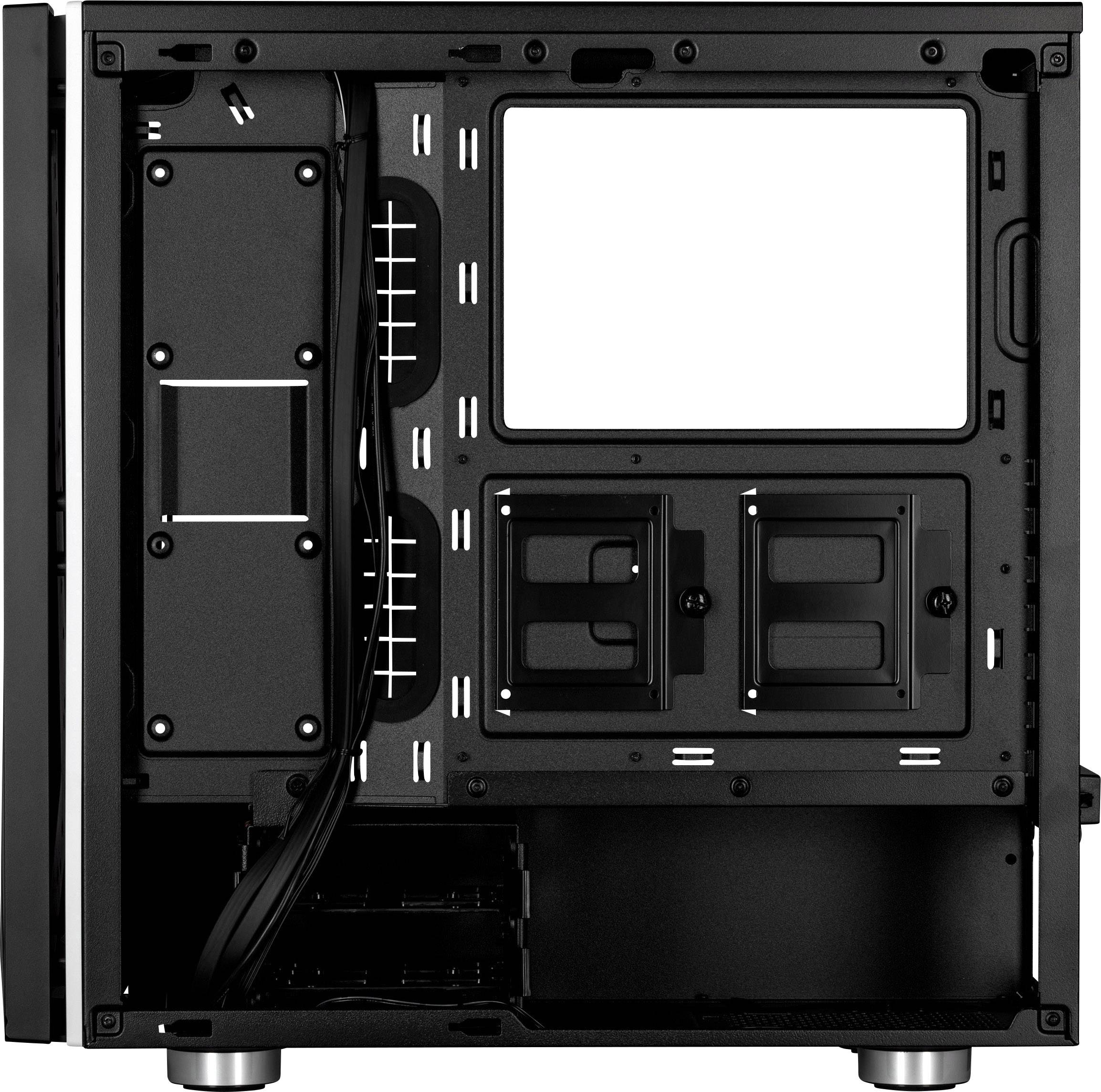 Corsair Spec-06 Tempered Glass RGB Midi-Tower PC-Gehäuse Schwarz, RGB 2 vorinstallierte Lüfter, Integrierte Beleuchtung