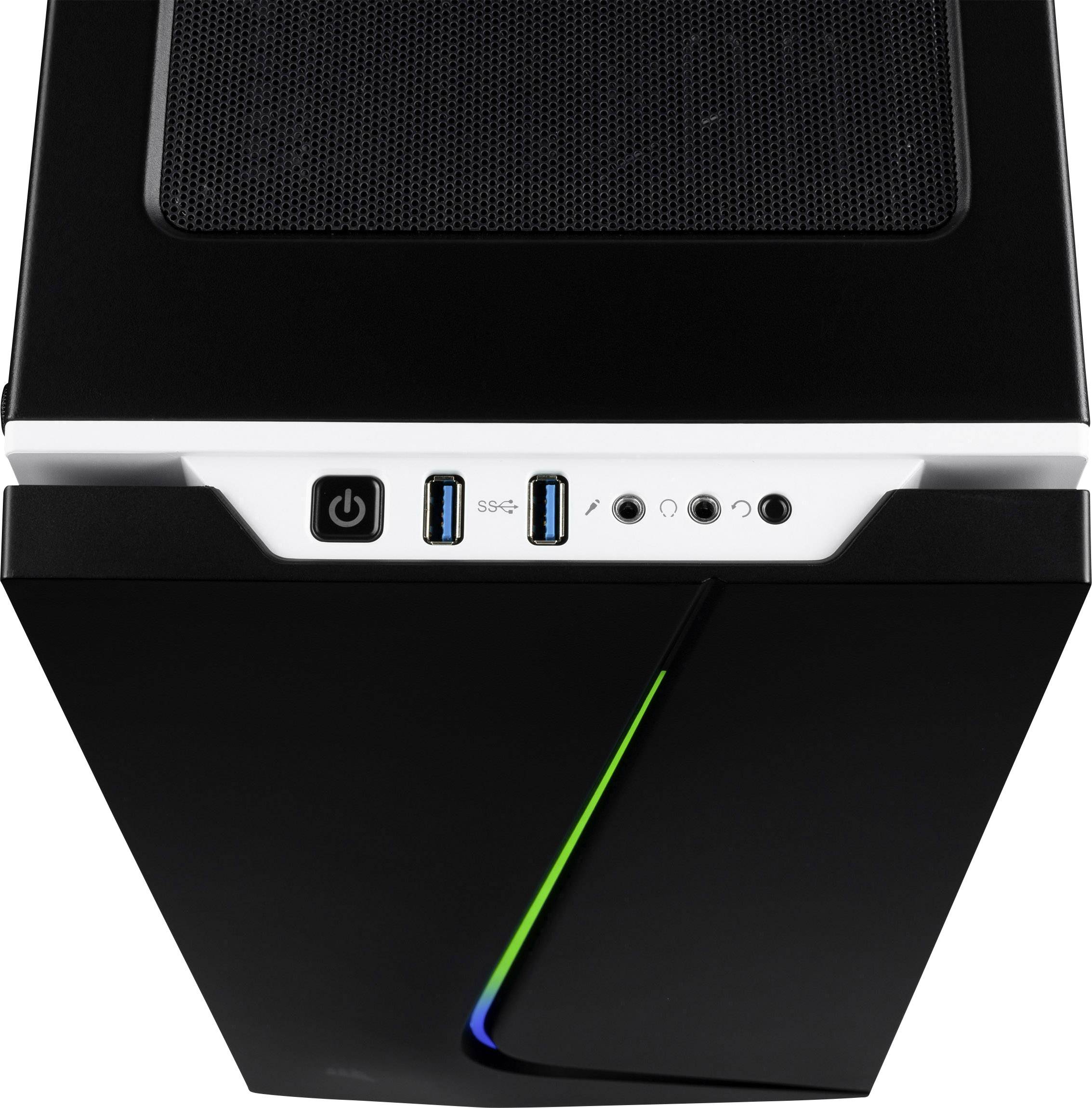 Corsair Spec-06 Tempered Glass RGB Midi-Tower PC-Gehäuse Schwarz, RGB 2 vorinstallierte Lüfter, Integrierte Beleuchtung