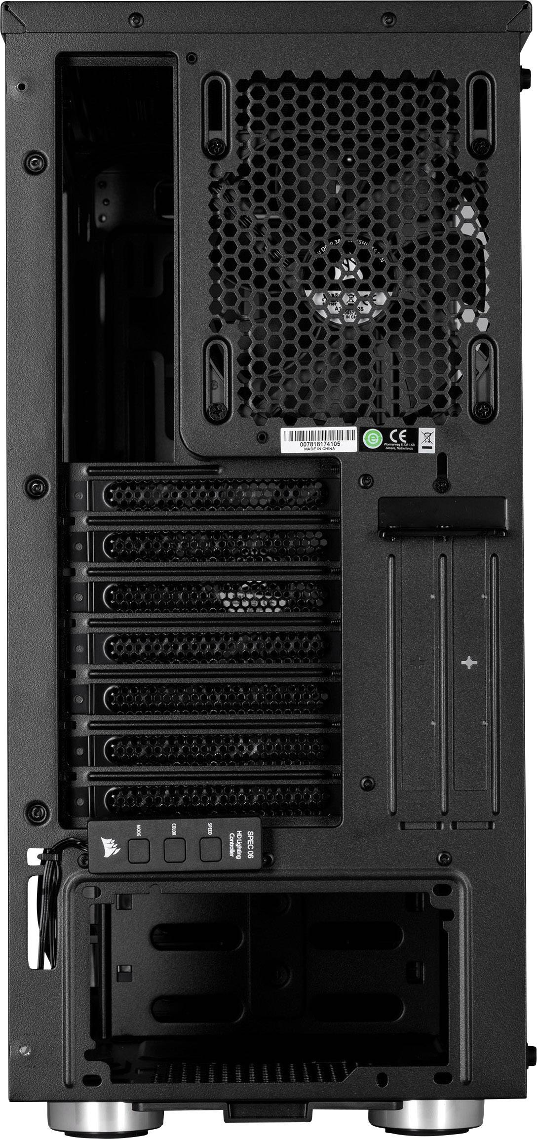 Corsair Spec-06 Tempered Glass RGB Midi-Tower PC-Gehäuse Schwarz, RGB 2 vorinstallierte Lüfter, Integrierte Beleuchtung