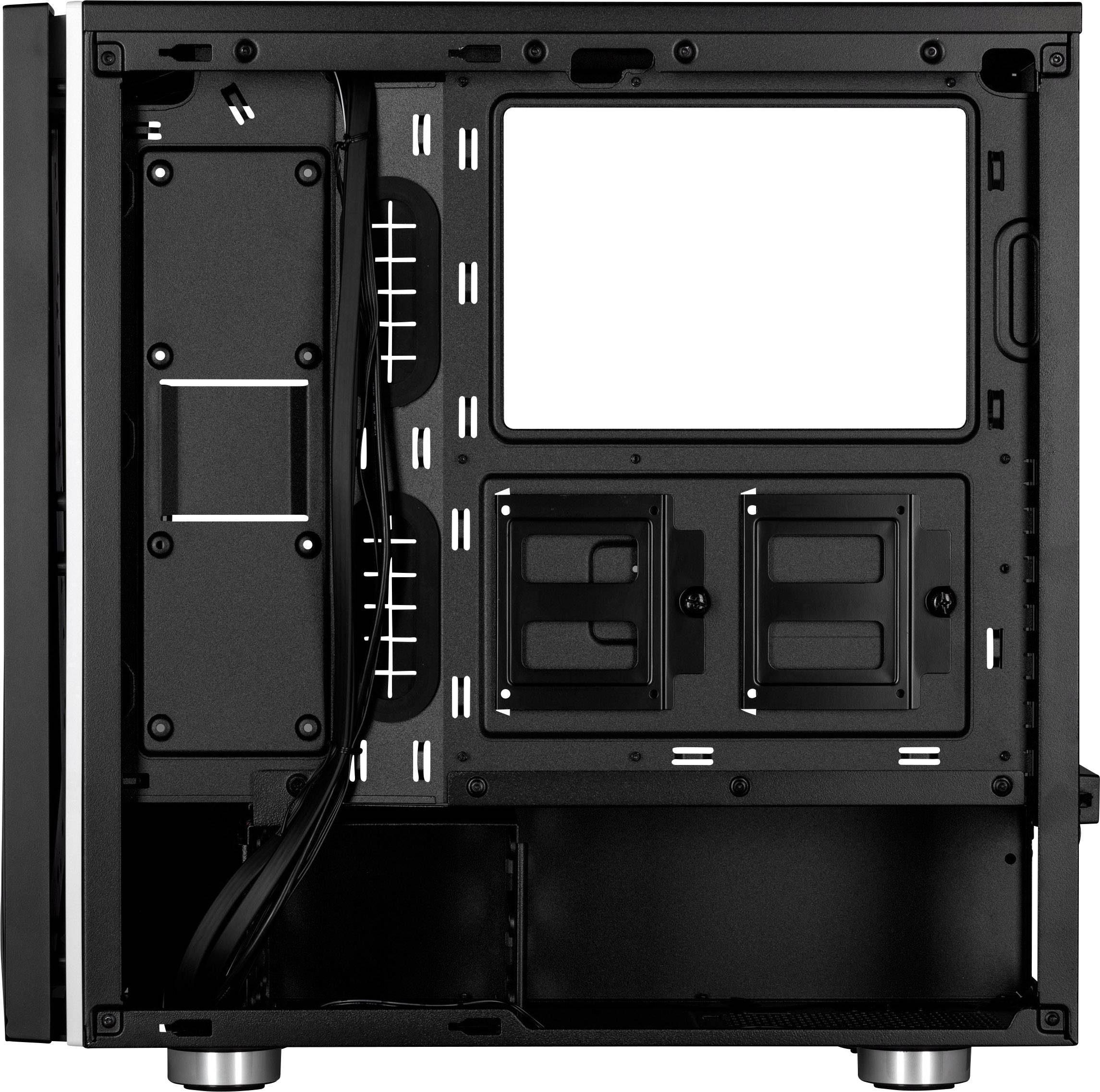 Corsair Spec-06 Tempered Glass RGB Midi-Tower PC-Gehäuse Schwarz, RGB 2 vorinstallierte Lüfter, Integrierte Beleuchtung