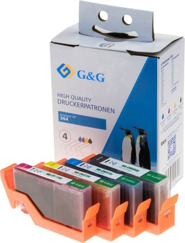 G&G Tinte ersetzt HP 364XL, CN684EE, CB323EE, CB324EE, CB325EE Kompatibel Kombi-Pack Schwarz, Cyan,