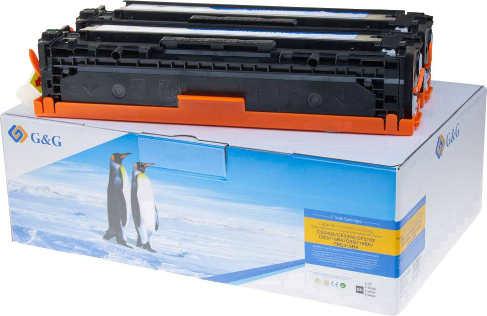 G&G Toner ersetzt HP 125A, 128A, CB540A, CE320A Kompatibel 2er-Pack Schwarz 2200 Seiten 14992