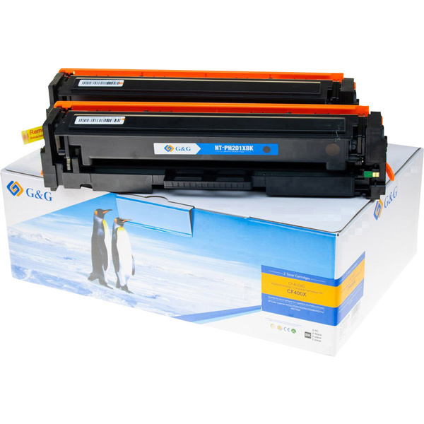 G&G Tonerkassette 2er-Pack ersetzt HP 201X, CF400X, CF400XD Schwarz 5600 Seiten Kompatibel Toner 2er-Pack