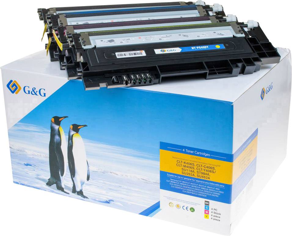G&G Toner ersetzt Samsung CLT-P406C Kompatibel Kombi-Pack Schwarz, Magenta, Cyan, Gelb 1500 Seiten