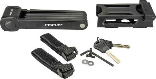Fischer Fahrrad - Fischer Faltschloss Security 8 mit Schlüssel und Halter 85 cm schwarz Fahrradschlösser