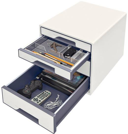 Leitz WOW Cube 5213 5213-20-01 Schubladenbox Weiß 4 x DIN A4 Anzahl der Schubfächer: 4