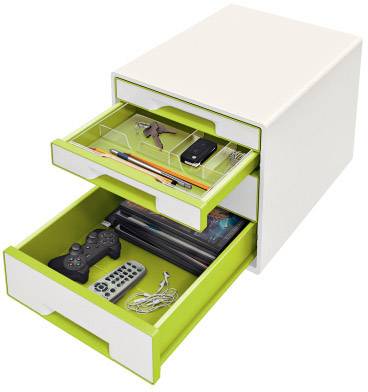 Leitz WOW Cube 5213 5213-20-64 Schubladenbox Weiß 4 x DIN A4 Anzahl der Schubfächer: 4