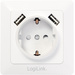 LogiLink PA0162 1fach Unterputz-Steckdose mit USB, erhöhter Berührungsschutz IP20 Weiß