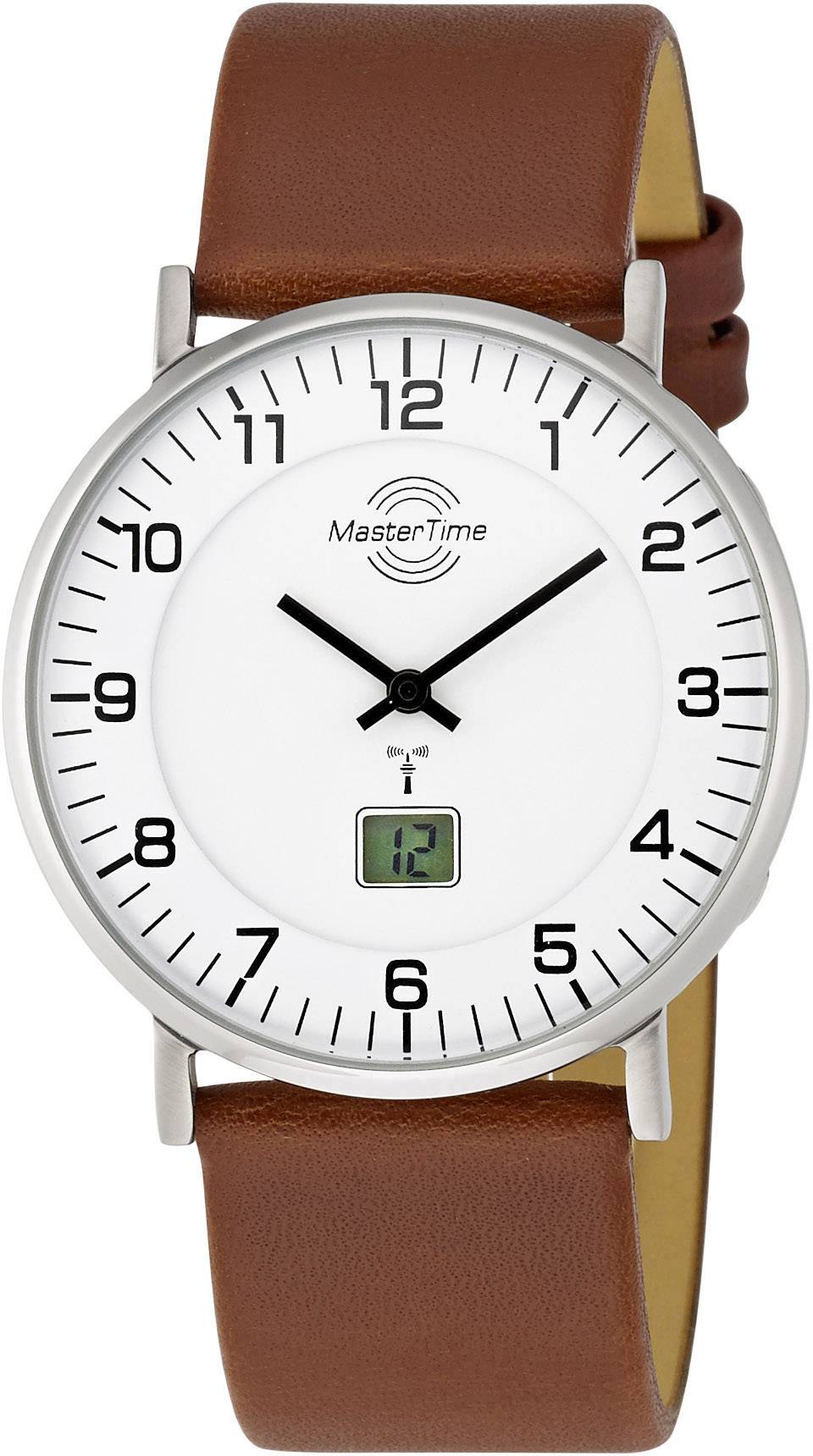 Funk Armbanduhr MTGS-10561-12L (Ø x H) 42mm x 10.1mm Silber Gehäusematerial=Edelstahl Material (Armband)=Leder