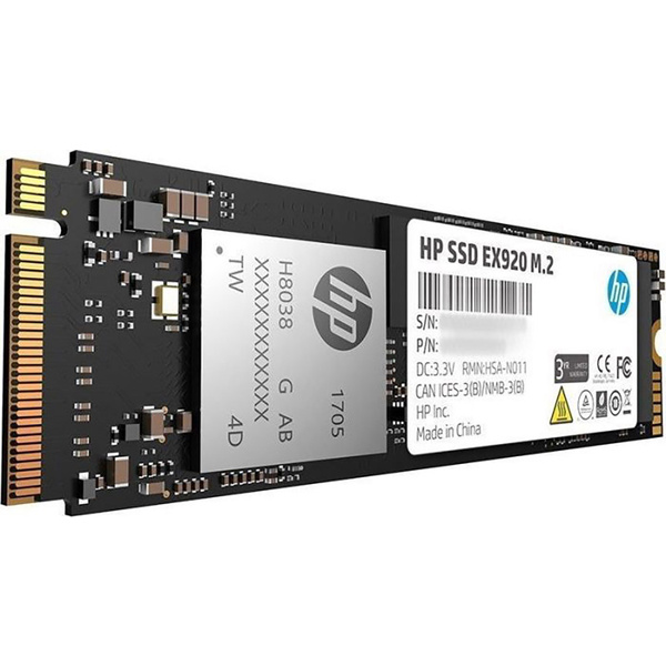 HP EX920 256 GB Interne M.2 PCIe NVMe SSD 2280 M.2 NVMe PCIe 3.0 x4 Retail 2YY45AA#ABB