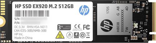 HP 2YY46AA#ABB Interne M.2 PCIe NVMe SSD 2280 512GB EX920 Retail M.2 NVMe PCIe 3.0 x4