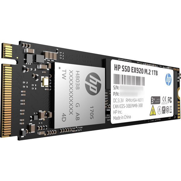 HP EX920 1 TB Interne M.2 PCIe NVMe SSD 2280 M.2 NVMe PCIe 3.0 x4 Retail 2YY47AA#ABB