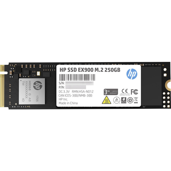 HP EX900 500 GB Interne M.2 PCIe NVMe SSD 2280 M.2 NVMe PCIe 3.0 x4 Retail 2YY44AA#ABB