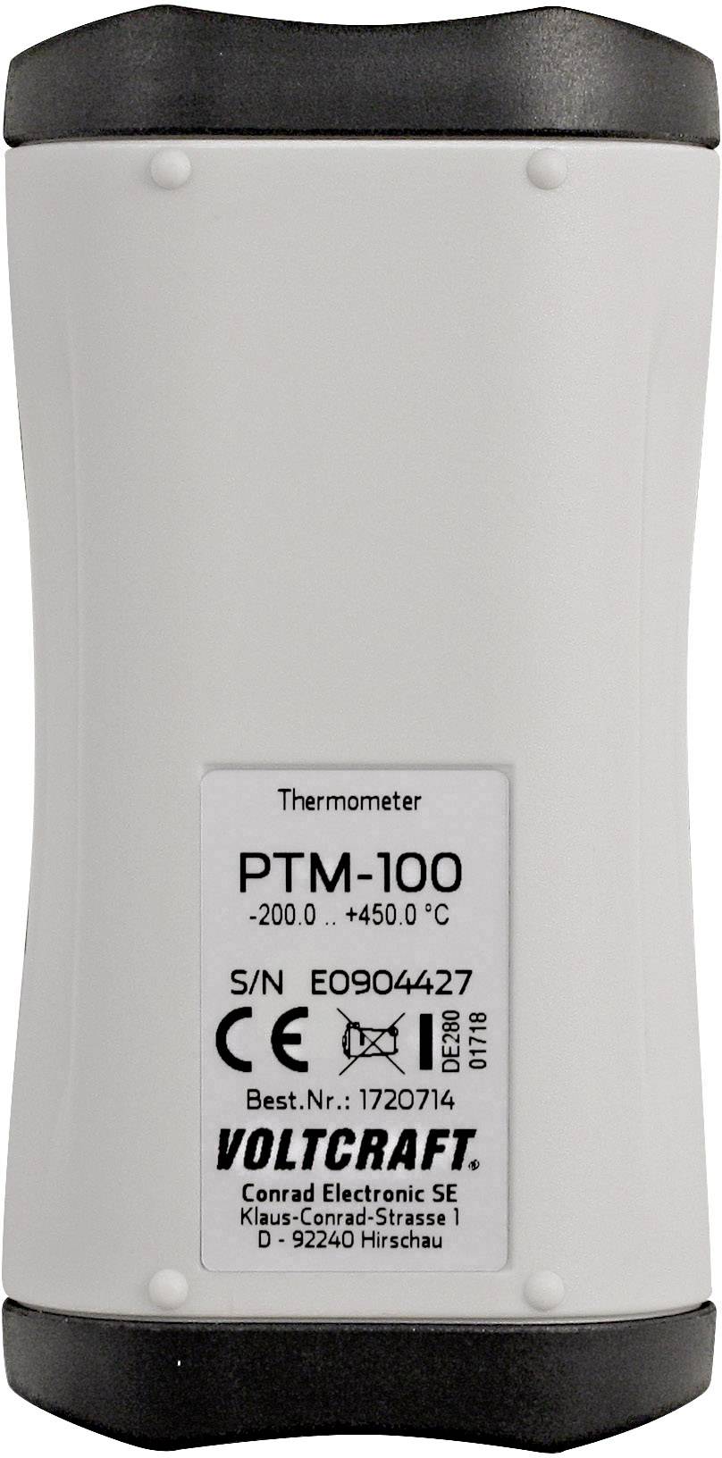 VOLTCRAFT PTM 100 + TPT-200 Temperatur-Messgerät kalibriert (DAkkS-akkreditiertes Labor) -200 - 450°C Fühler-Typ Pt1000 IP65