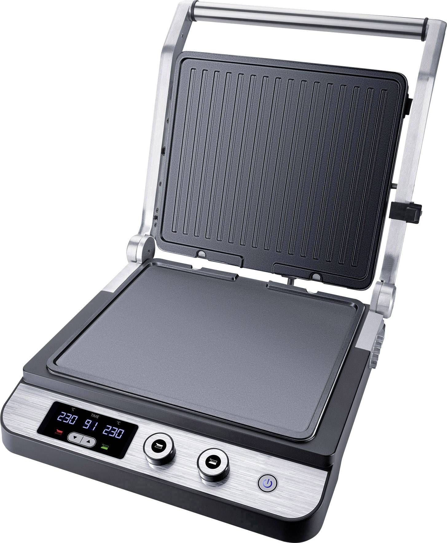 Steba FG 120 Elektro Kontaktgrill Edelstahl (gebürstet), Schwarz