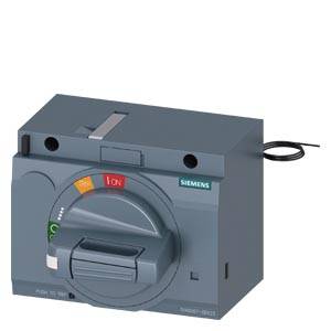 Siemens-Schalter mit roter 'ON'- und grüner 'OFF'-Markierung. Hauptschalterstellung zeigt 'OFF'.