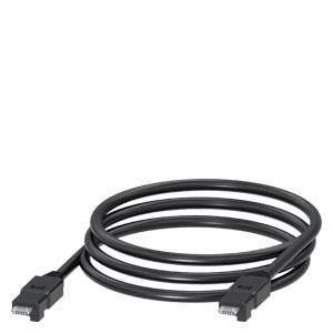 Schwarzes, geflochtenes USB-Kabel mit zwei Anschlüssen, das aufgerollt liegt. Geeignet für Geräteverbindungen.