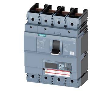 Ein grauer Leistungsschalter mit drei Anschlüssen.