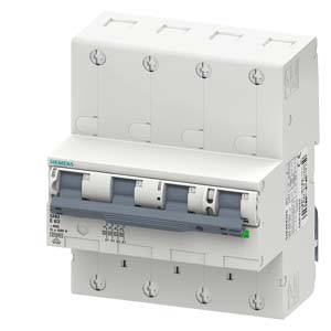Ein weißer, dreipoliger Leistungsschalter von Siemens, Modellnummer 5SU3 132-7KK13, verwendet für den Schutz von elektrischen Anlagen.