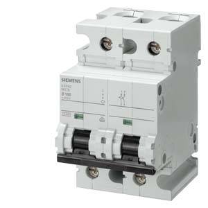 Ein zweipoliger Leitungsschutzschalter von Siemens, Modell 5SJ42, zur Überlast- und Kurzschlusssicherung in elektrischen Stromkreisen.