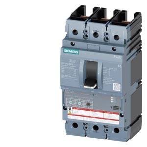 Ein dreipoliger Siemens-Leistungsschalter in Grau, typischerweise eingesetzt zur Unterbrechung von Stromkreisen zur Sicherheitsgewährleistung.