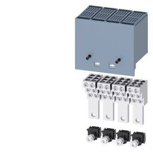 Stromverteilungseinheit mit Anschlüssen und Schaltern, geeignet für elektrische Installationen und industrielle Anwendungen.