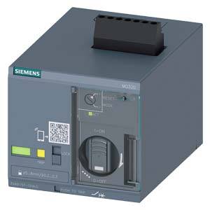 Elektrisches Bauteil von Siemens, Modellnummer 3VA9133-0CN40.  Es hat Steuerschalter und LED-Anzeigen auf der Vorderseite.